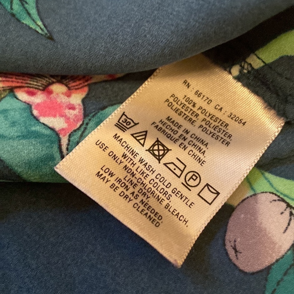 Anthropologie HD in Paris green pink floral top - Picture 5 of 5